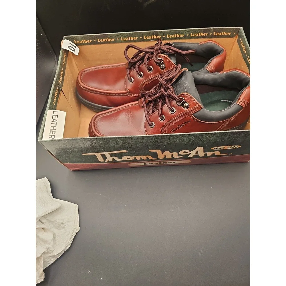 Vtg Thom McAn Leather Poron 4000 Lifetime Comfort Oxford Lace Boot Size 10
